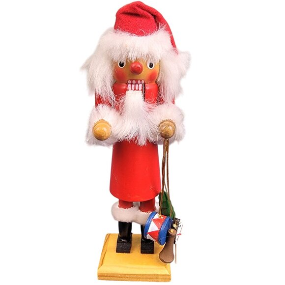 Vintage Santa Nutcracker Small 7 Inch Wood Toy Christmas Tree Home Decor Holiday - Picture 1 of 11